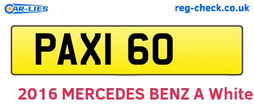 PAX160 are the vehicle registration plates.