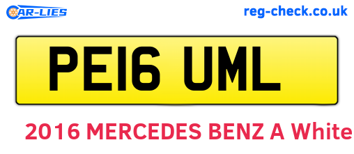 PE16UML are the vehicle registration plates.