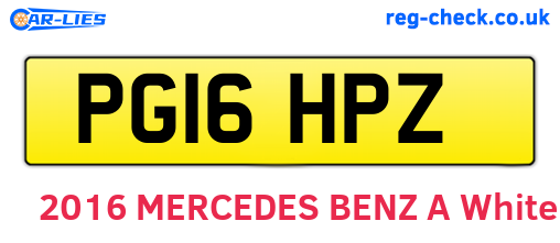 PG16HPZ are the vehicle registration plates.