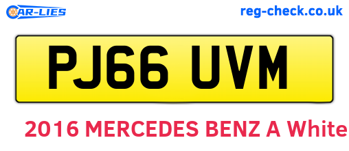 PJ66UVM are the vehicle registration plates.