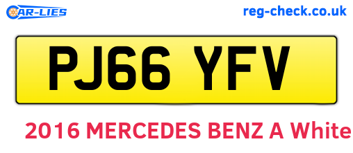 PJ66YFV are the vehicle registration plates.