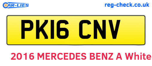 PK16CNV are the vehicle registration plates.