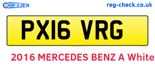 PX16VRG are the vehicle registration plates.