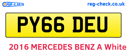 PY66DEU are the vehicle registration plates.