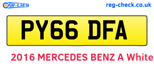 PY66DFA are the vehicle registration plates.