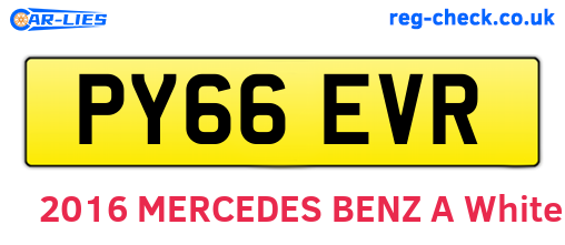 PY66EVR are the vehicle registration plates.