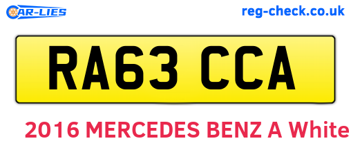 RA63CCA are the vehicle registration plates.