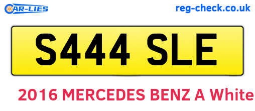 S444SLE are the vehicle registration plates.