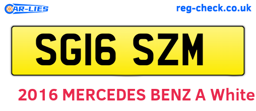 SG16SZM are the vehicle registration plates.