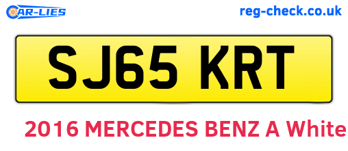 SJ65KRT are the vehicle registration plates.