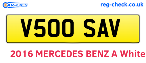 V500SAV are the vehicle registration plates.