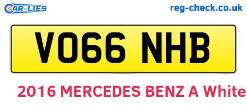 VO66NHB are the vehicle registration plates.