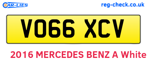 VO66XCV are the vehicle registration plates.