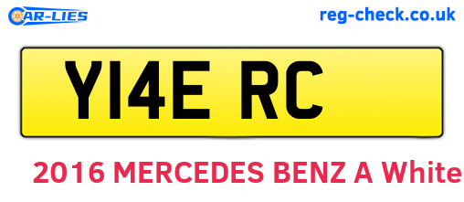 Y14ERC are the vehicle registration plates.