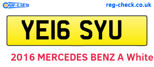 YE16SYU are the vehicle registration plates.