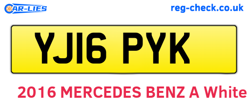 YJ16PYK are the vehicle registration plates.