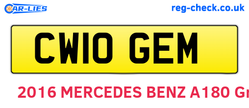 CW10GEM are the vehicle registration plates.
