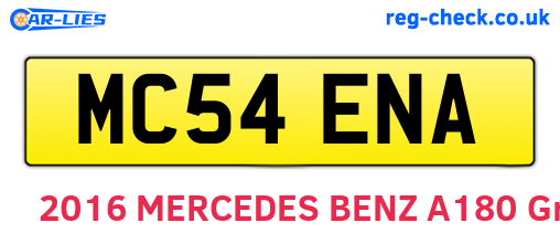 MC54ENA are the vehicle registration plates.