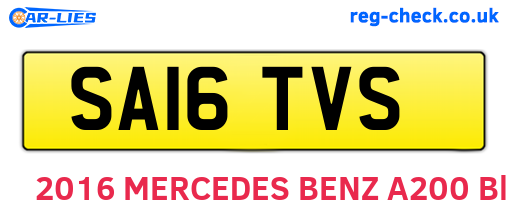 SA16TVS are the vehicle registration plates.