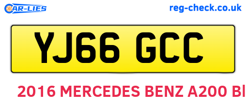 YJ66GCC are the vehicle registration plates.