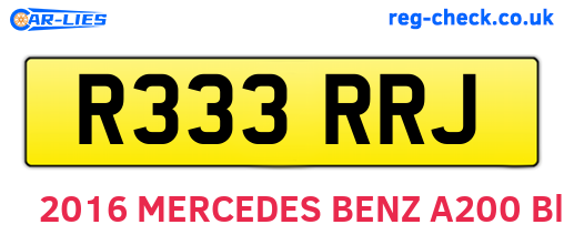 R333RRJ are the vehicle registration plates.