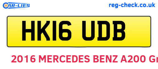 HK16UDB are the vehicle registration plates.