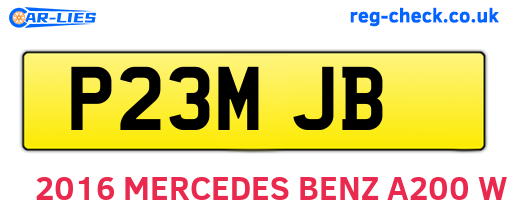 P23MJB are the vehicle registration plates.