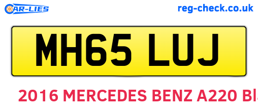 MH65LUJ are the vehicle registration plates.