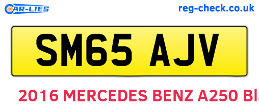 SM65AJV are the vehicle registration plates.