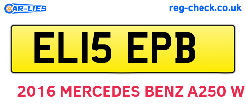 EL15EPB are the vehicle registration plates.
