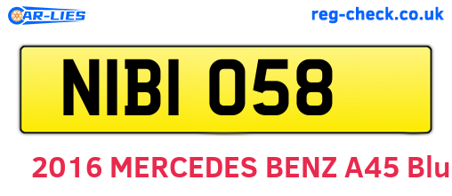 NIB1058 are the vehicle registration plates.