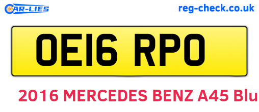 OE16RPO are the vehicle registration plates.