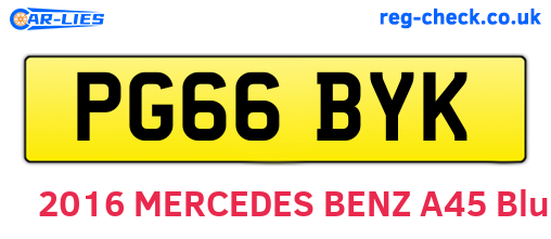 PG66BYK are the vehicle registration plates.