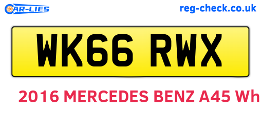 WK66RWX are the vehicle registration plates.