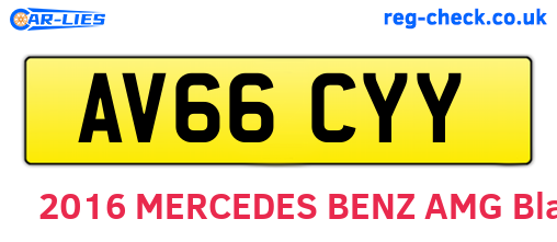 AV66CYY are the vehicle registration plates.