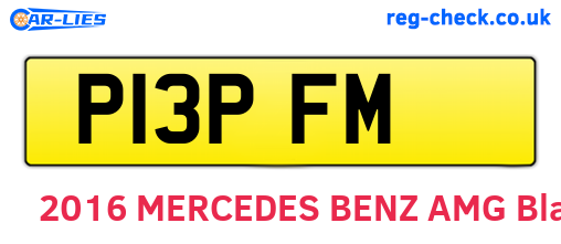 P13PFM are the vehicle registration plates.