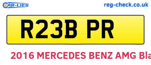 R23BPR are the vehicle registration plates.