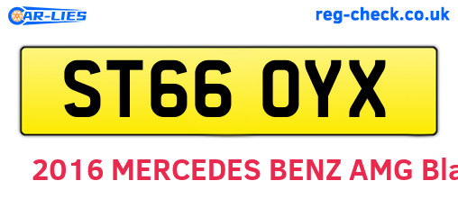 ST66OYX are the vehicle registration plates.