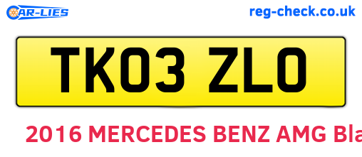 TK03ZLO are the vehicle registration plates.
