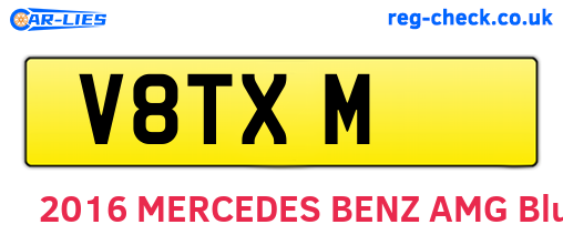 V8TXM are the vehicle registration plates.