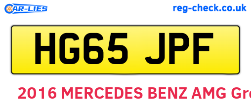 HG65JPF are the vehicle registration plates.