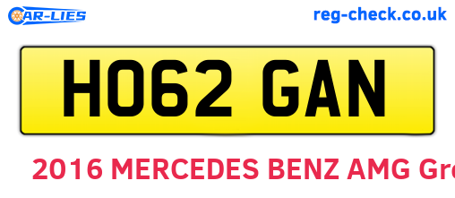 HO62GAN are the vehicle registration plates.