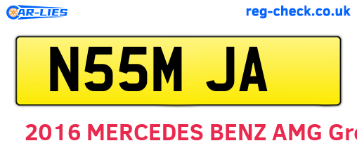 N55MJA are the vehicle registration plates.