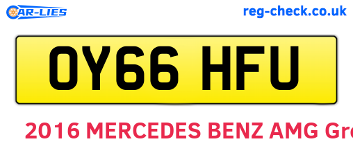 OY66HFU are the vehicle registration plates.