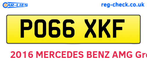 PO66XKF are the vehicle registration plates.