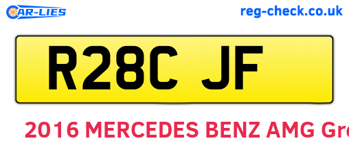 R28CJF are the vehicle registration plates.