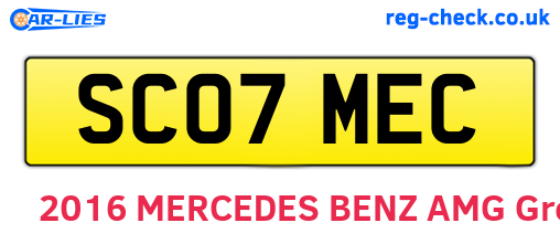 SC07MEC are the vehicle registration plates.