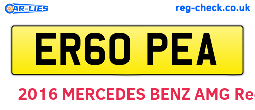 ER60PEA are the vehicle registration plates.