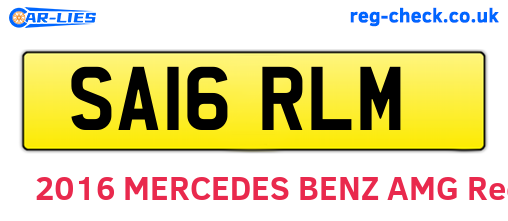 SA16RLM are the vehicle registration plates.