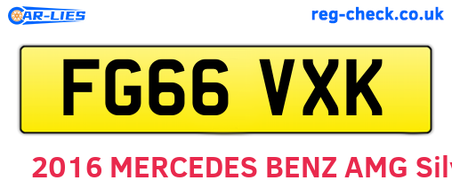 FG66VXK are the vehicle registration plates.